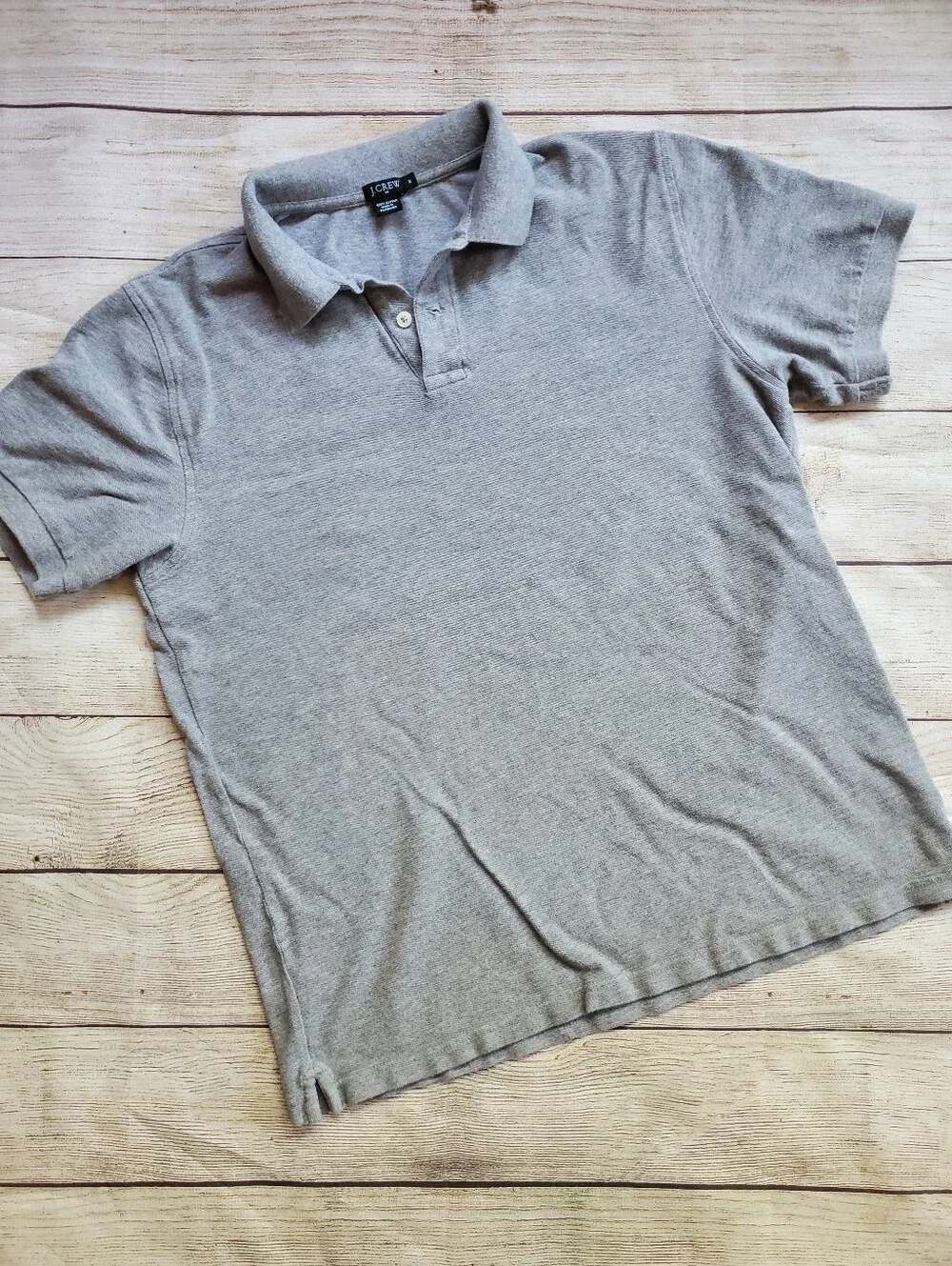J. Crew Factory Men's Gray Pique Polo Shirt